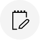 Icon of a notepad and pen