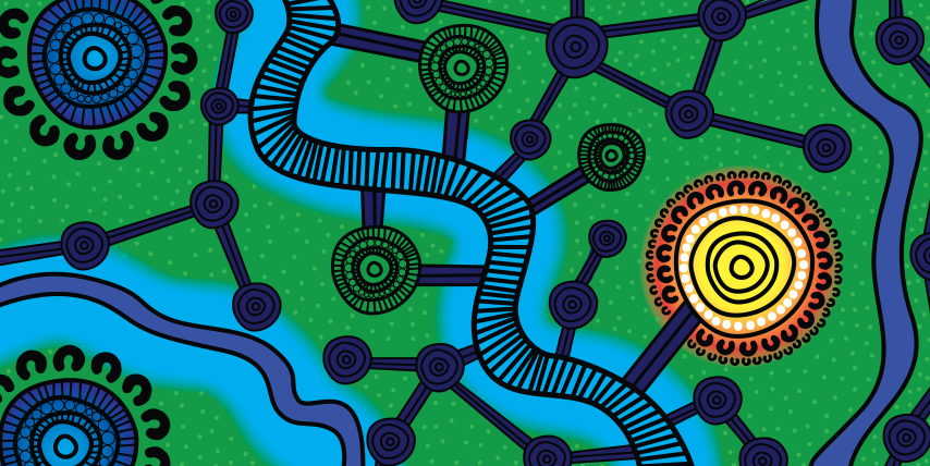 Image of The Story of St Catherine's by Aboriginal Artist, Stephen Hogarth