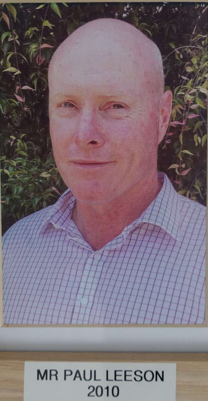 Past Principal 2010 to March 2019, Paul Leeson, smiling