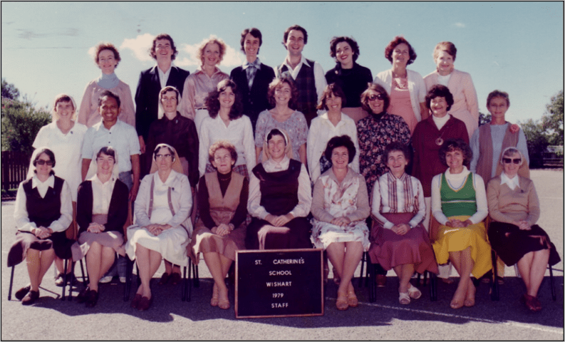 Sr Merle Hodge surrounded by Staff - 1979