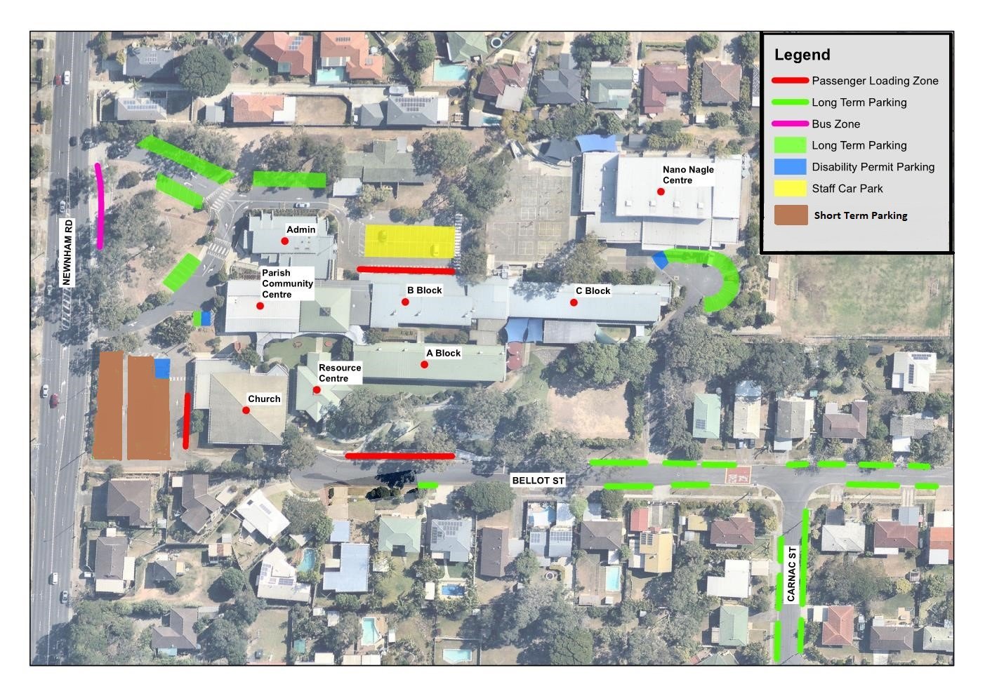 Image of Aerial View of Parking Areas at St Catherine's